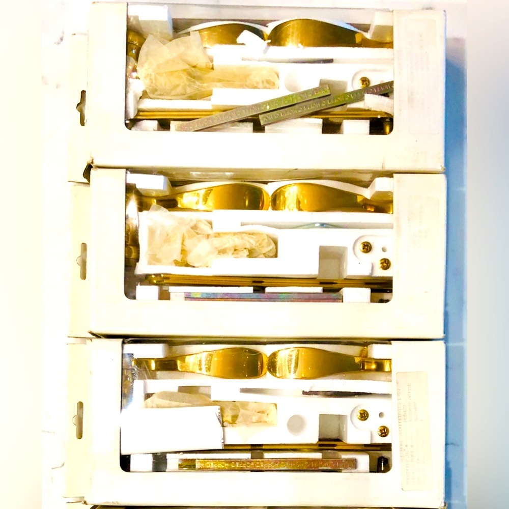 Polished brass lever Door handle set easy install Heavy duty reversible 3 sets.